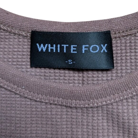 White Fox Boutique Brown Waffle Cropped Tank Top Women Size Small - Picture 11 of 11